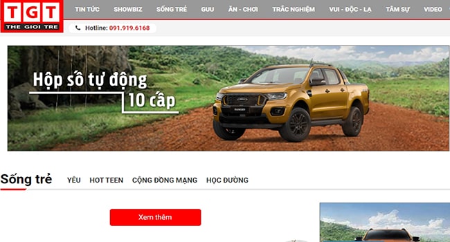 Trang web tin tức Thế giới trẻ